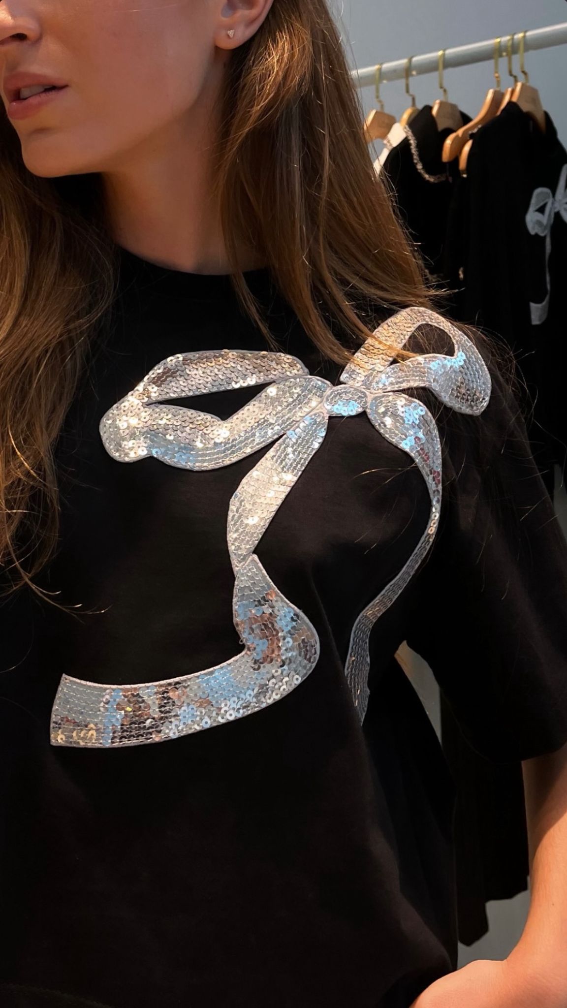 Sequin Bow Blouse