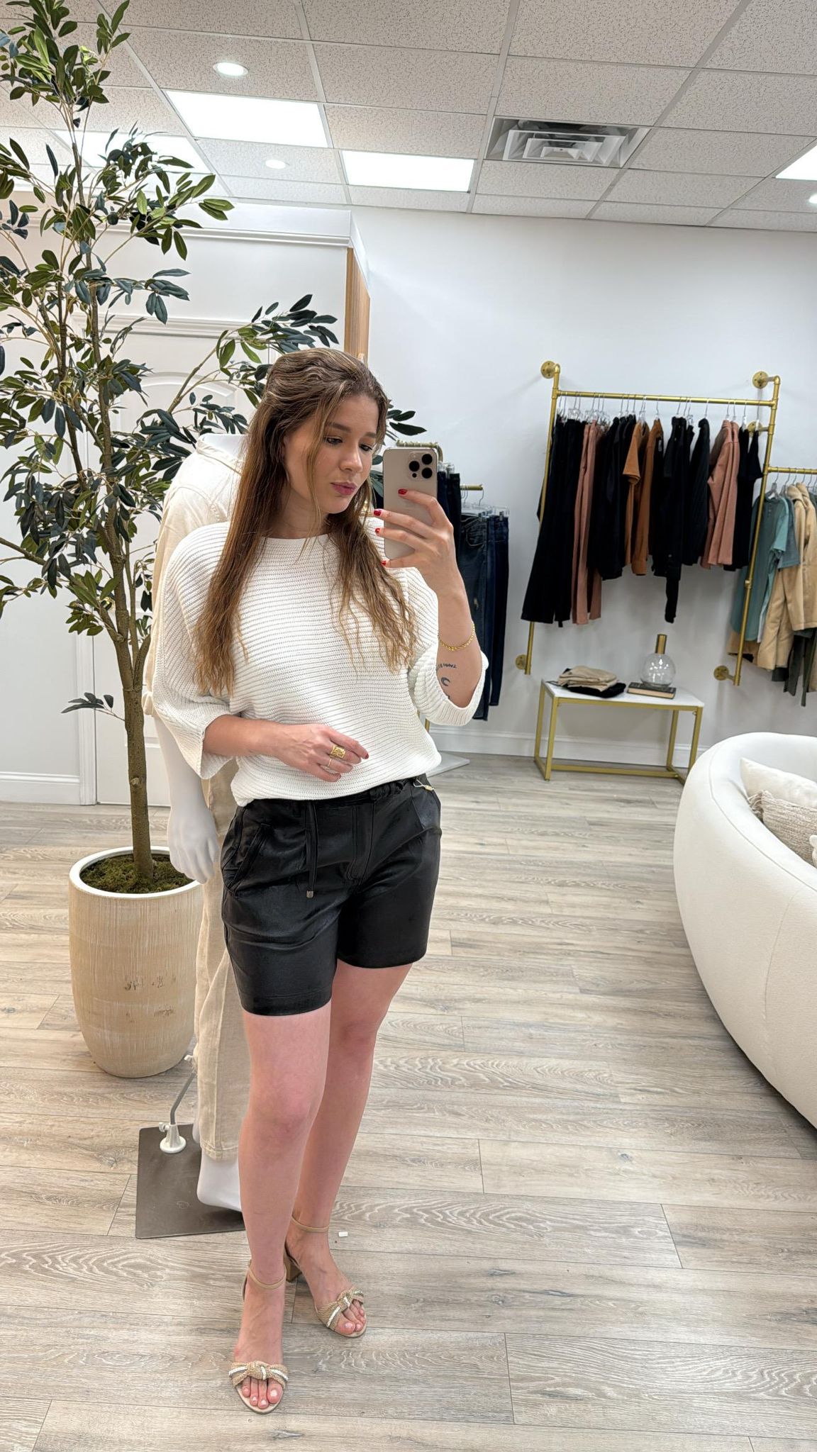 Black Faux Leather Shorts