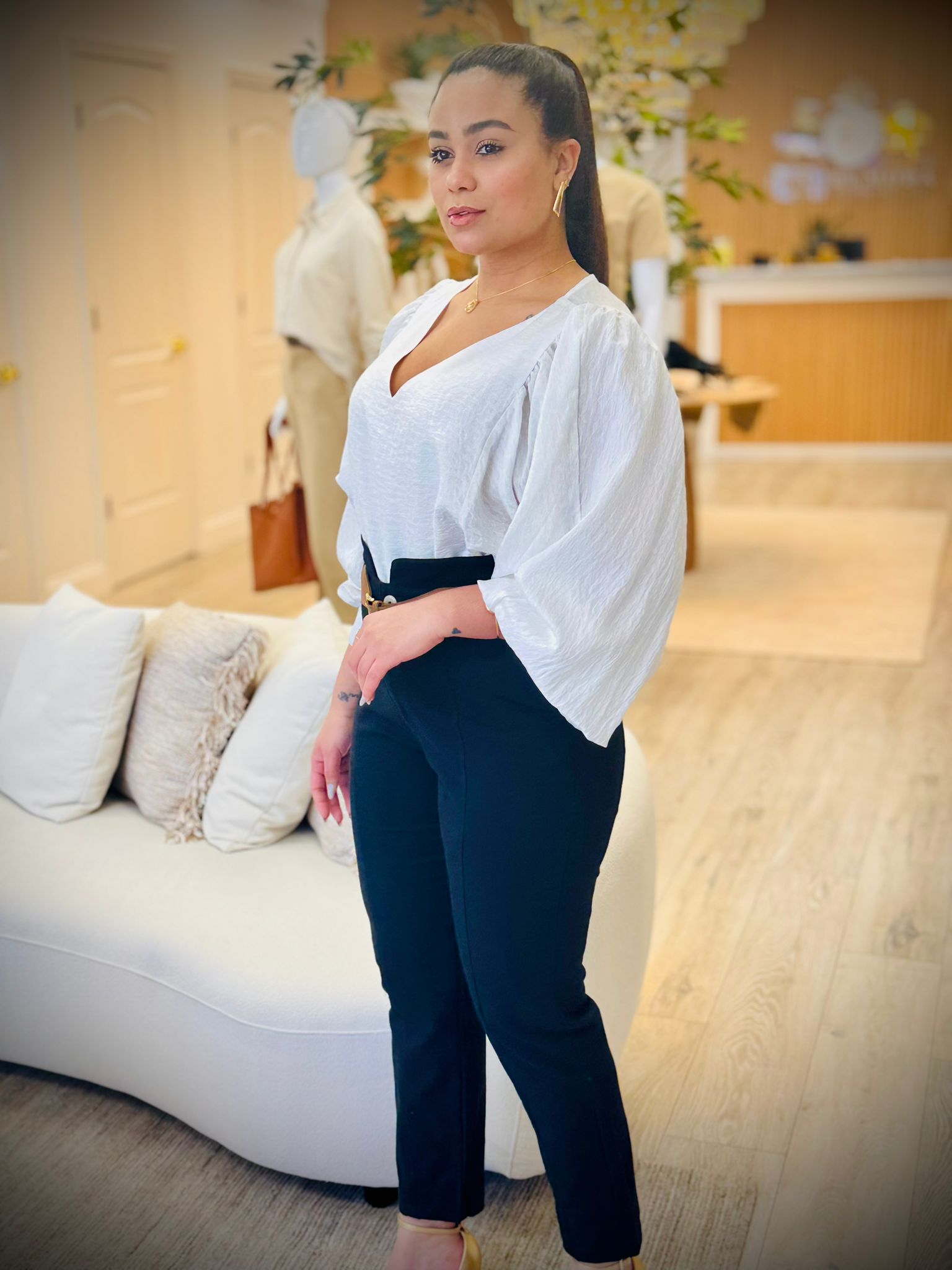 Puff Sleeve Cuff Shirt